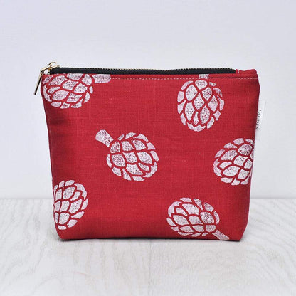 Make Up Bag Red / Artichoke Linen Makeup/ Wash Bag homeware shops bristol gift shops bristol Lauren Holloway