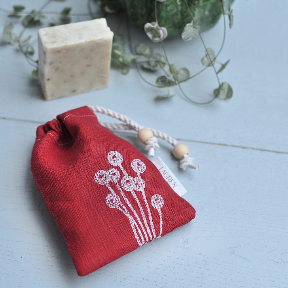 Soap Bag Linen Soap Bag homeware shops bristol gift shops bristol Lauren Holloway