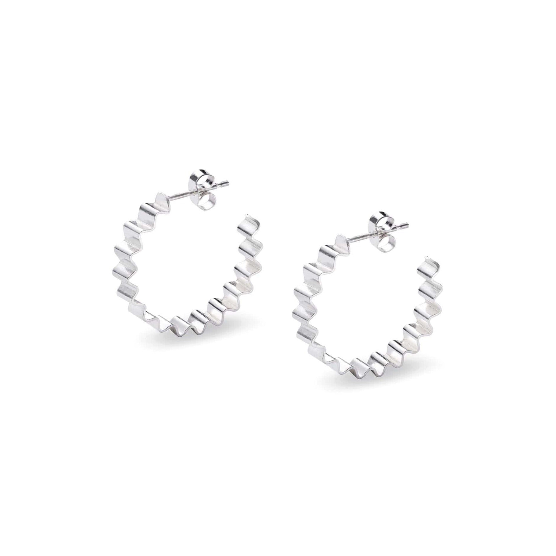 Earrings Eco Silver Ondulée Classic Hoops in Eco Silver or Gold homeware shops bristol gift shops bristol Olivia Taylor