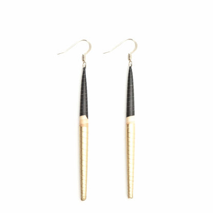 Earrings Black & Gold Recycled Paper Bead Earrings (Gold & Half Colour Options) homeware shops bristol gift shops bristol Quazi Design