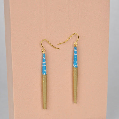 Earrings Recycled Paper Bead Earrings (Gold & Half Colour Options) homeware shops bristol gift shops bristol Quazi Design