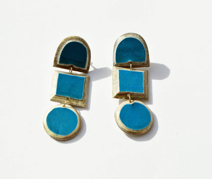 Earrings Blue Recycled Paper Lindiwe Earrings (Various Colours) homeware shops bristol gift shops bristol Quazi Design
