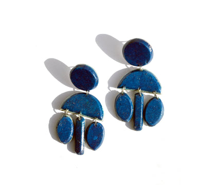 Earrings Blue Recycled Paper Nesta Earrings (Various Colours) homeware shops bristol gift shops bristol Quazi Design