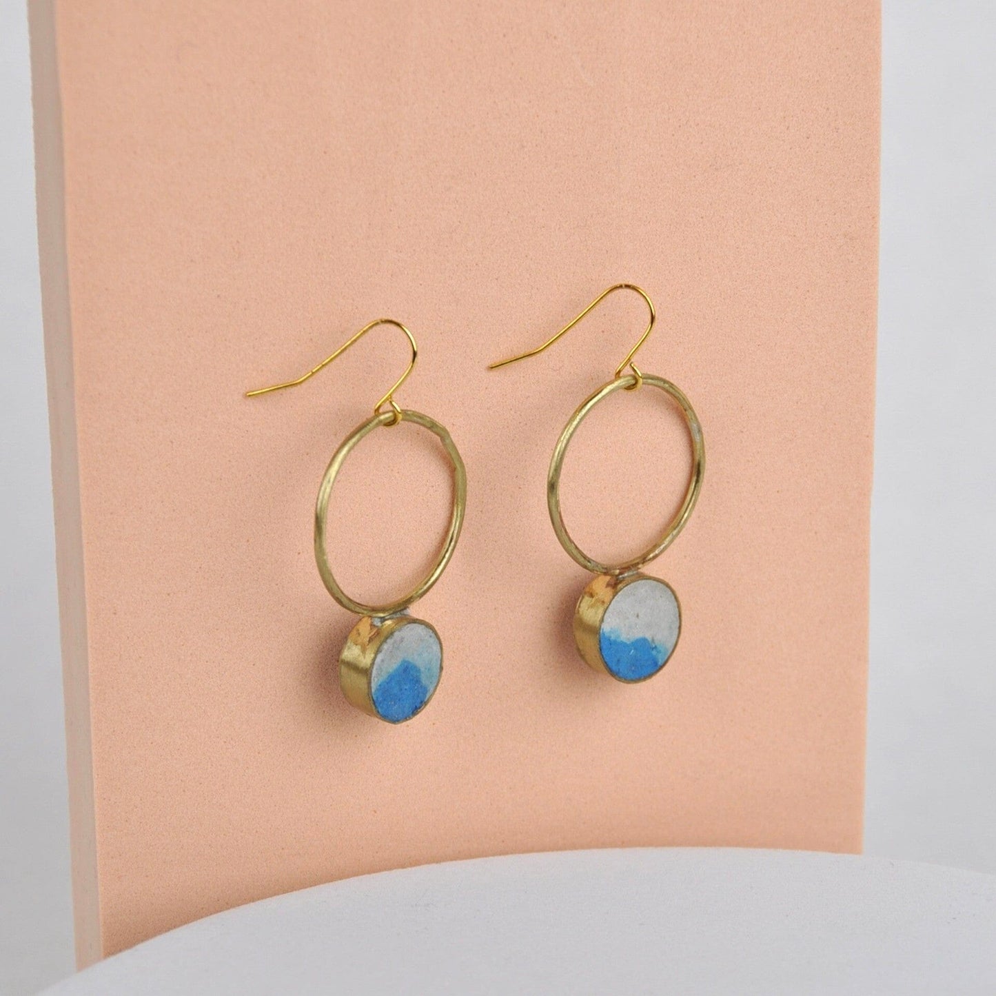 Recycled Paper Lapis Lazuli Circle Earrings - Various Colours homeware shops bristol gift shops bristol Quazi Design