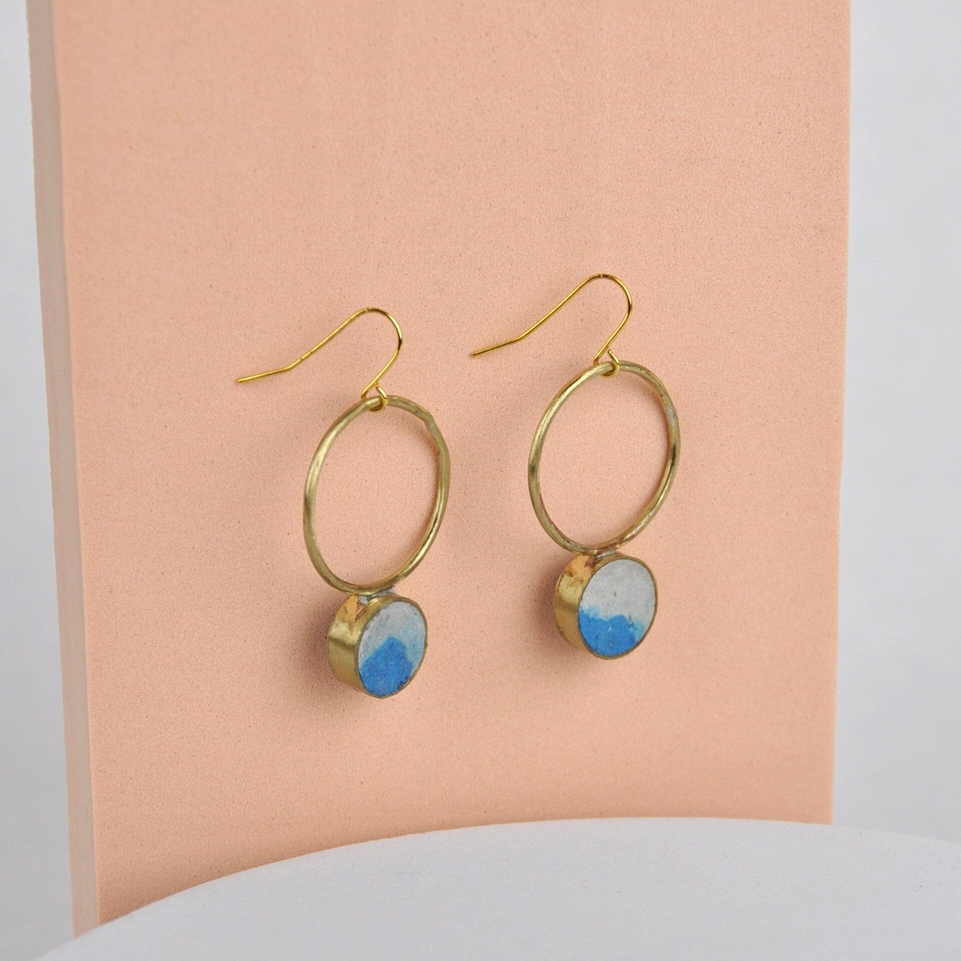 Recycled Paper Lapis Lazuli Circle Earrings - Various Colours homeware shops bristol gift shops bristol Quazi Design
