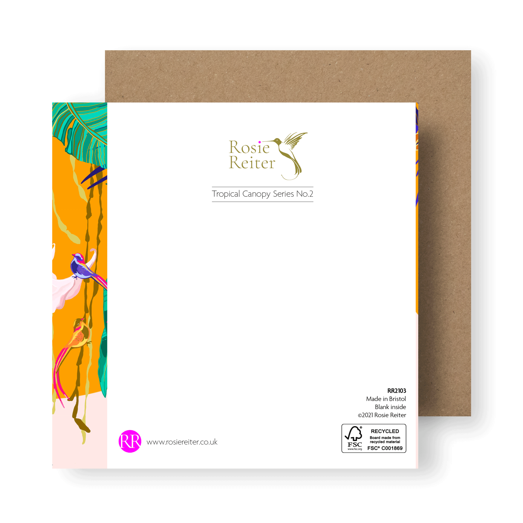 Greetings Card Tropical Canopy Series No. 2 Greetings Card homeware shops bristol gift shops bristol Rosie Reiter