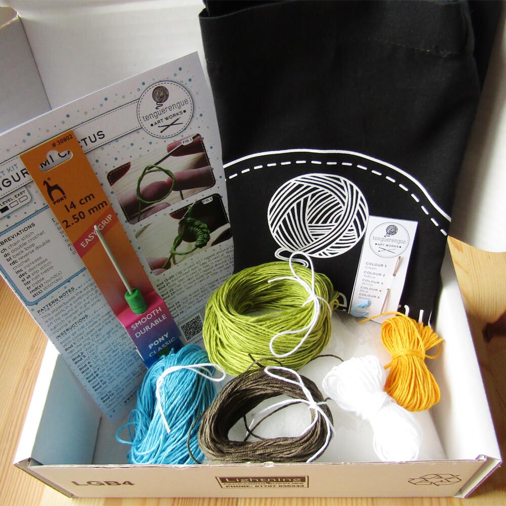 Art & Craft Kits Crochet Kit: Cactus with Crochet Pot homeware shops bristol gift shops bristol Tenguerengue