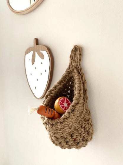 Baskets Small Hanging Storage Bag - Jute homeware shops bristol gift shops bristol The Unraveling