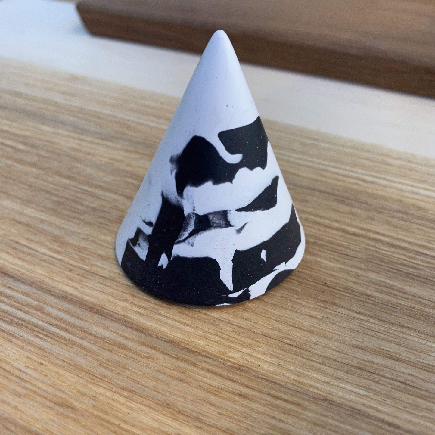 Cones Small - Black/White Jesmonite Cones  (various sizes and patterns) homeware shops bristol gift shops bristol Tip Studio