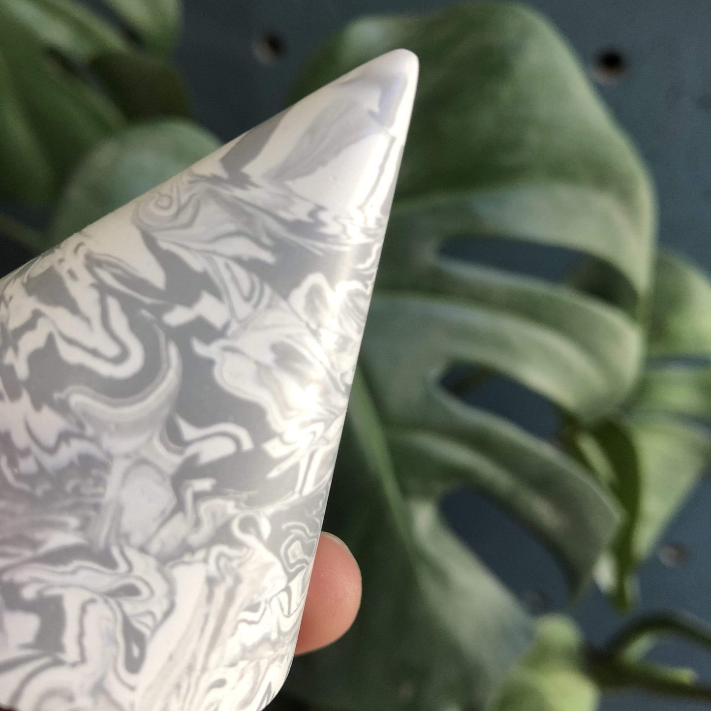 Cones Small cone - Grey/White Swirl Jesmonite Cones  (various sizes and patterns) homeware shops bristol gift shops bristol Tip Studio