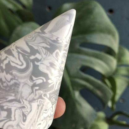 Cones Small cone - Grey/White Swirl Jesmonite Cones  (various sizes and patterns) homeware shops bristol gift shops bristol Tip Studio