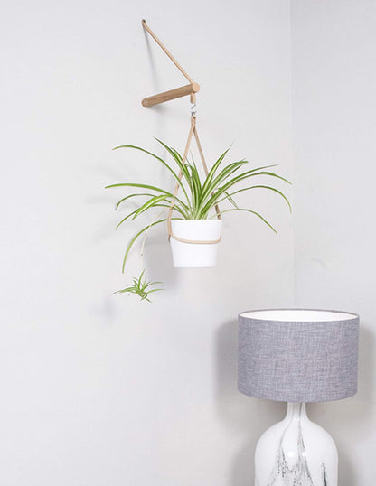 Plant Hanger Wood and Leather Peg Hanger (various colours) homeware shops bristol gift shops bristol Wolfram Lohr