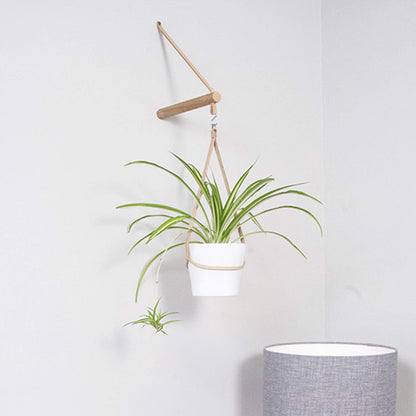 Plant Hanger Wood and Leather Peg Hanger (various colours) homeware shops bristol gift shops bristol Wolfram Lohr